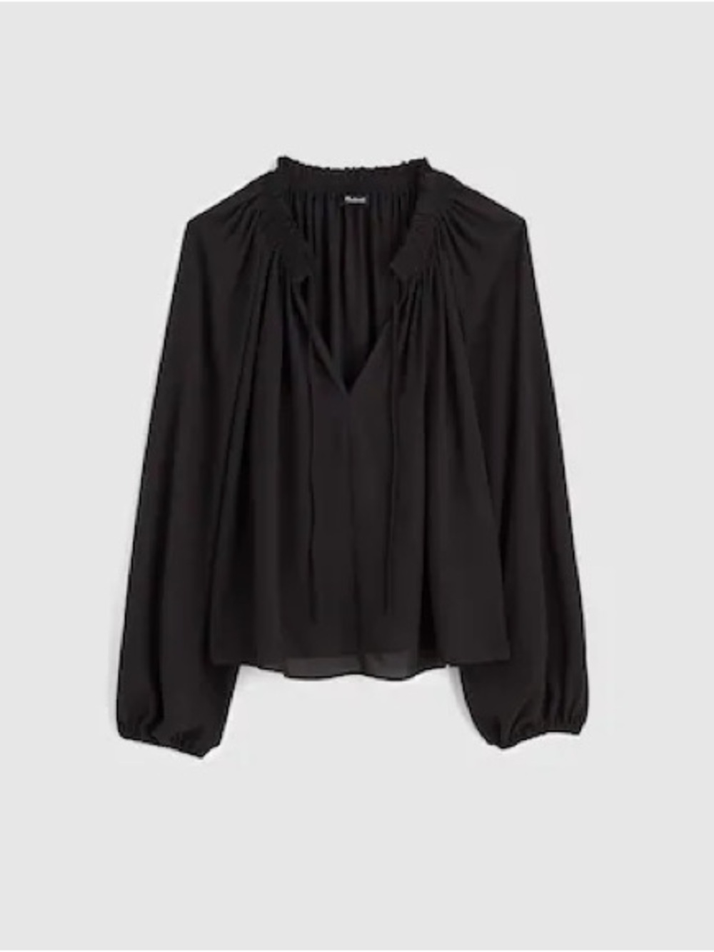 Madewell Long-Sleeve Tie-Neck Top
